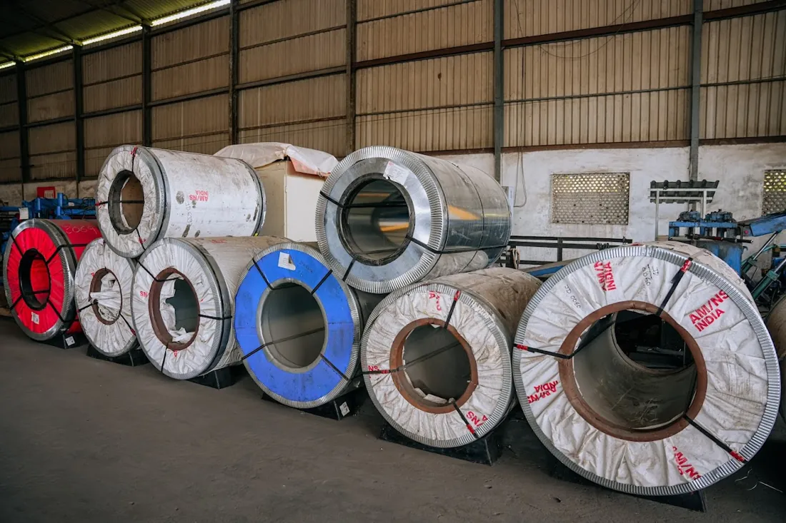 Pre-painted colour-coated steel coils in multiple shades at HST Steels