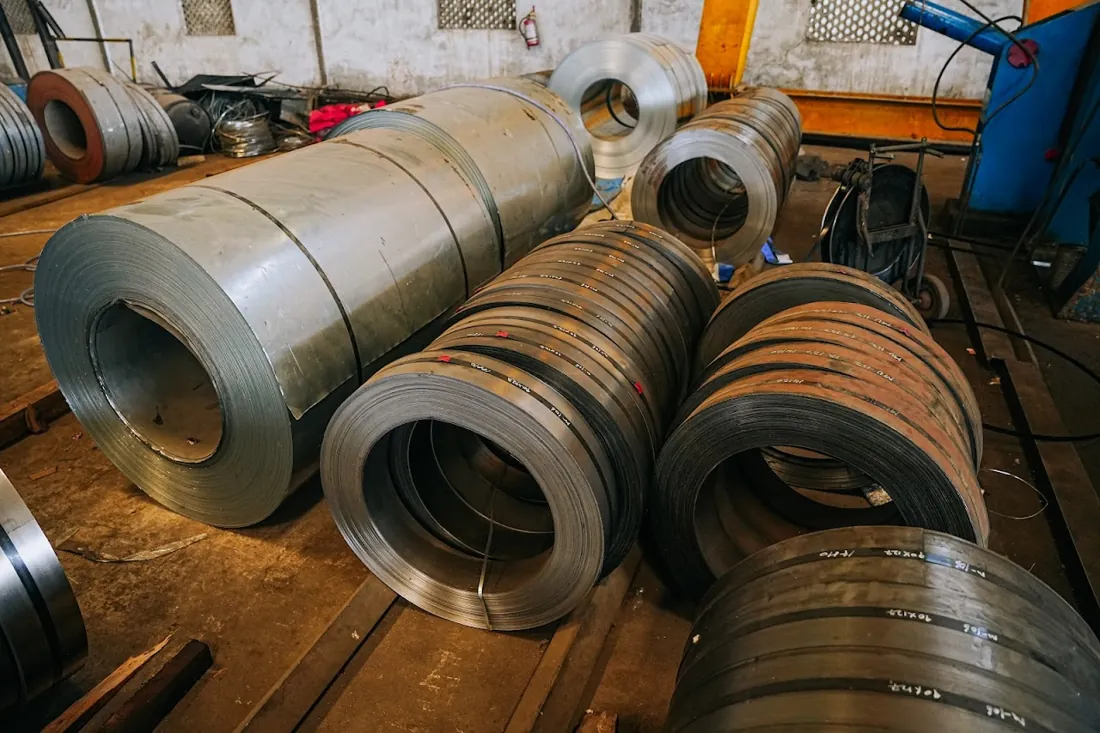 Mild steel chequered coils and plates stocked at the HST Steels facility