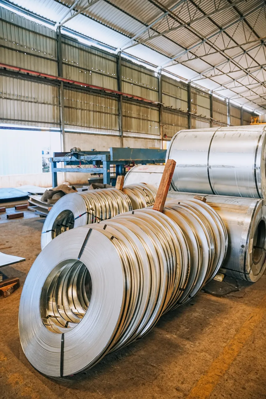 Narrow slit galvanized steel strips on the HST Steels coated slitting line